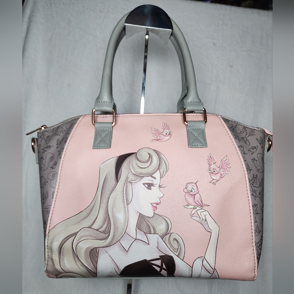 Loungefly Sleeping Beauty Aurora Pink and Gray Satchel